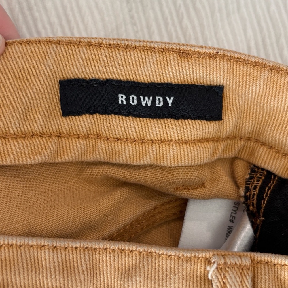 RVCA Rowdy Mini Skirt High Rise and Raw Hem Mustard Yellow Gold Size 25 - Picture 6 of 8